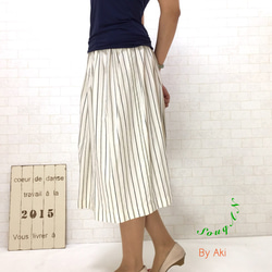 遊びシックBy A＊コットン ホワイトかわりストライプスカート By Aki 2枚目の画像