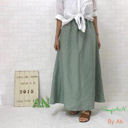 麻 de リネン＊フワッとAライン リネンスカート 選べるカラーサイズ 受注製作By  Aki 2枚目の画像