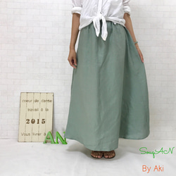 麻 de リネン＊フワッとAライン リネンスカート 選べるカラーサイズ 受注製作By  Aki 4枚目の画像