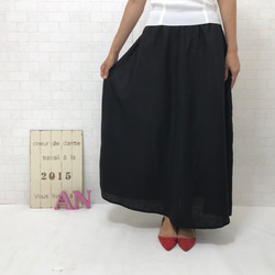 麻 deリネン＊4枚はぎのフワッとAラインスカート受注生産選べるカラー S.M.Lサイズ変更可By Aki 4枚目の画像