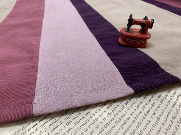 フェミキュート＊モーブピンク&グレージュ&ラベンダーのコーデュロイのロングスカート 受注By 彩苺[1360]k6 5枚目の画像