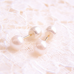 2way 6mm　パール一粒ピアス 3枚目の画像