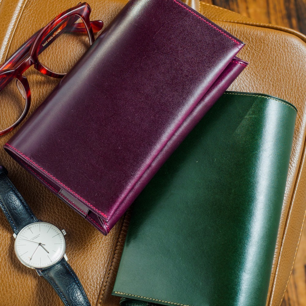 四六判単行本ブックカバーB2　オランダ原産カーフPRIMO　ダークプラム