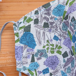 リバティ×リネン　快適な立体夏マスク　大きなフィルターポケット＆ノーズワイヤー　Confetti Flowers 5枚目の画像