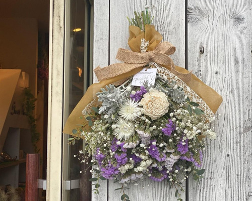 シルバーホワイト＆パープルスワッグ（creema限定） ドライフラワー