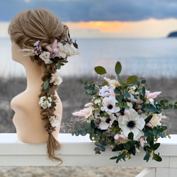 大人ピンク系アネモネブーケ（ブトニア付） ブーケ sweet-cafe 通販