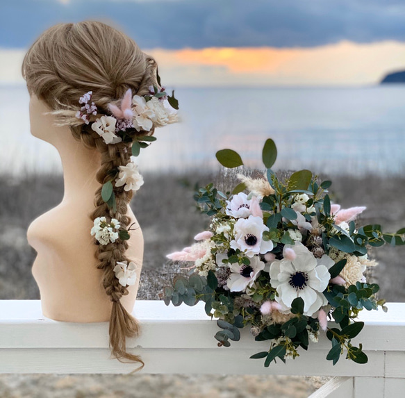 アネモネブーケ（ヘッドピース&ブトニア付き） 【公式通販】