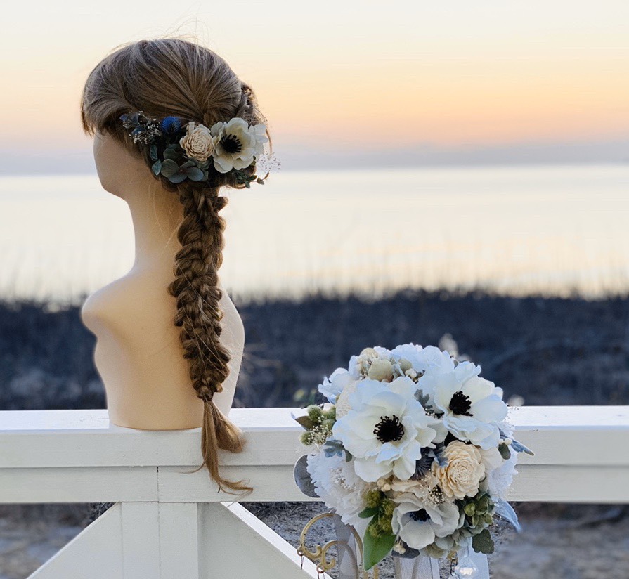 大流行中アネモネブーケ（ヘッドピース10p＆ブトニア付）