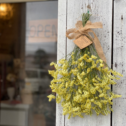 幸せの黄色いスターチススワッグ☆長さ42㎝ ドライフラワー sweet-cafe