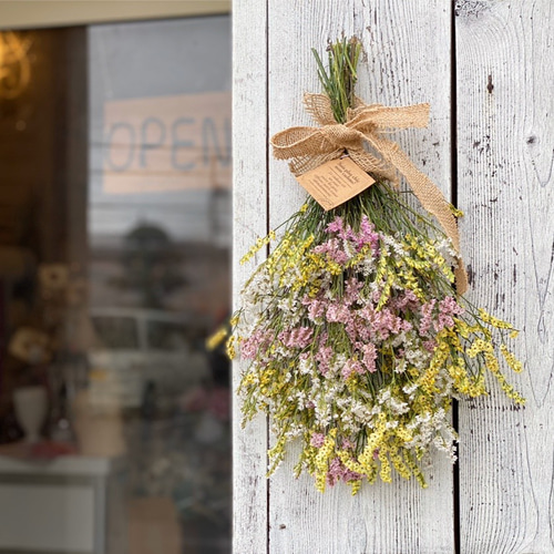 スターチスリース　スターチススワッグ　春リース　ドライフラワーリース カラフルスターチススワッグ☆長さ40㎝ ドライフラワー sweet