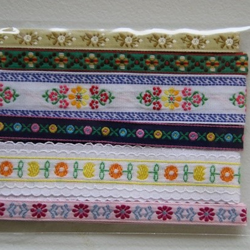 チロリアンテープセット【4】花柄 レトロ アンティーク リボン