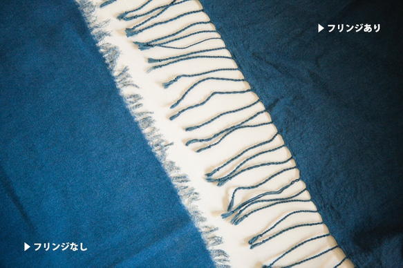 ［10%OFF訳あり商品!!］インディゴ 手織りストールL（ディープ）カンボジア産　天然藍染め 5枚目の画像