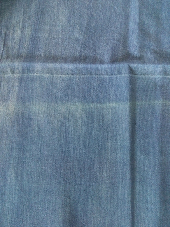 ［10%OFF訳あり商品!!］インディゴ 手織りストールL（ディープ）カンボジア産　天然藍染め 6枚目の画像