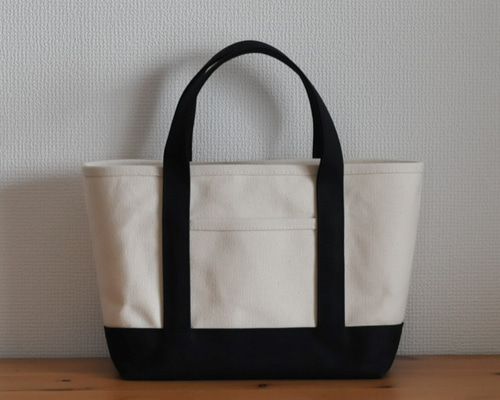 はんなりさま専用◎ブラックリネンのトートバッグ　3点 トートバッグ03 BOX 黒 / 8号帆布 | aoya bags | シンプルで少し