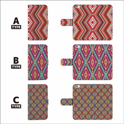 全機種対応 トライバル インディアン パターン デザイン 手帳型 スマホケース 2枚目の画像