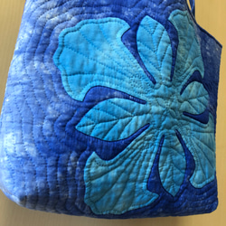 エンジェルストランペットのブルーのバッグ＊ハワイアンキルト 6枚目の画像