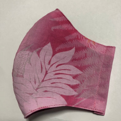 ハワイアン＊手作り立体マスク ハワイの草花・ピンク 5枚目の画像