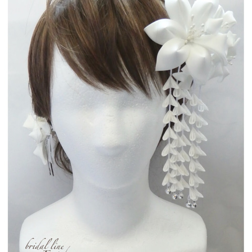 花嫁かんざし つまみ細工簪～花嫁かんざし 白 ヘッドドレス（ウェディング