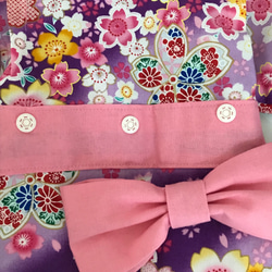 《送料無料》ペット用 浴衣ヘアクリップセット犬猫  桜 4枚目の画像