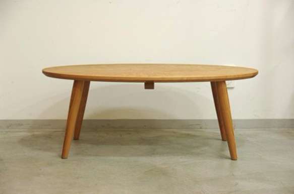 【N様オーダー専用】チェリー材のオーバルローテーブル 3枚目の画像