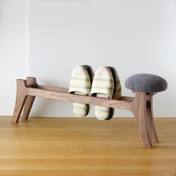 最終美品 Kinahono furniture 座面付きスリッパラック メープル 最終美品 Kinahono furniture 座面付きスリッパラック メープル 最終美
