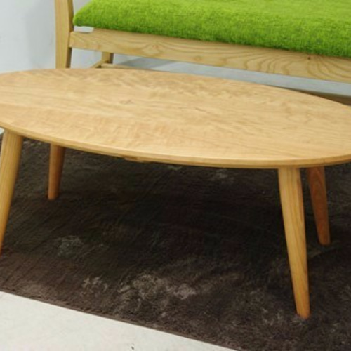チェリー材のオーバルローテーブル ローテーブル・リビングテーブル