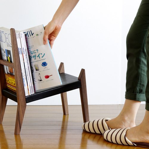マガジンラック／革張り／【book rest chair】 その他インテリア