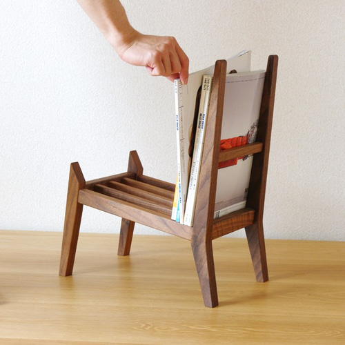 マガジンラック／ 無垢材ウォールナット／【book rest chair