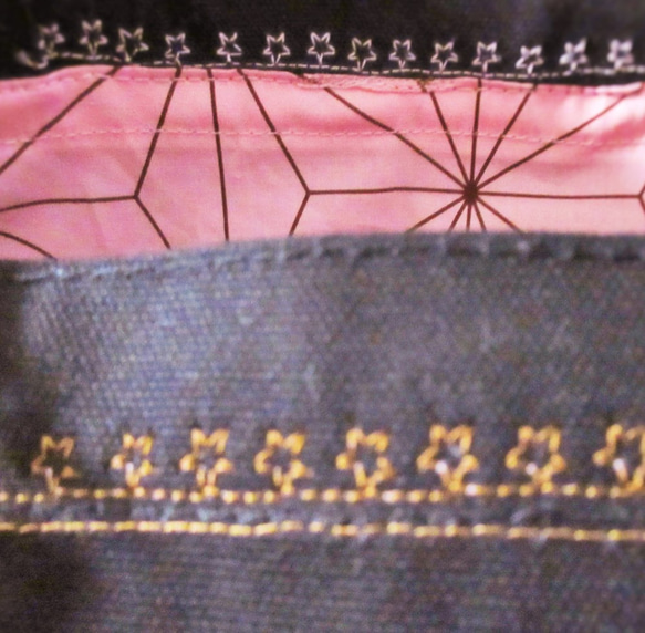 限定品麻の葉柄のリボンバッグ・着物バッグチャーム付き 6枚目の画像