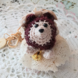 可愛いハリネズミちゃんのバッグチャーム・かぎ針編み 1枚目の画像