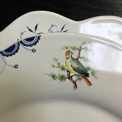 丸い鳥A B2枚セット全てSOLD OUT                      ディナー皿  鳥とブルーライン 3枚目の画像