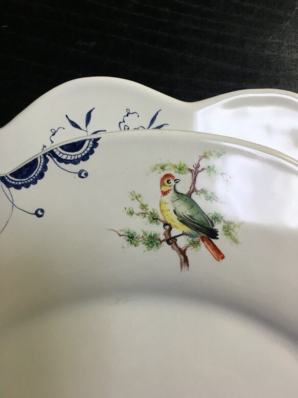 丸い鳥A B2枚セット全てSOLD OUT                      ディナー皿  鳥とブルーライン 3枚目の画像