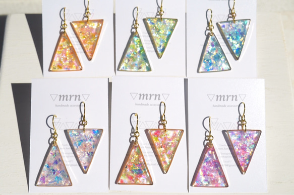 KIRAKIRA triangle pierce,earring 4枚目の画像