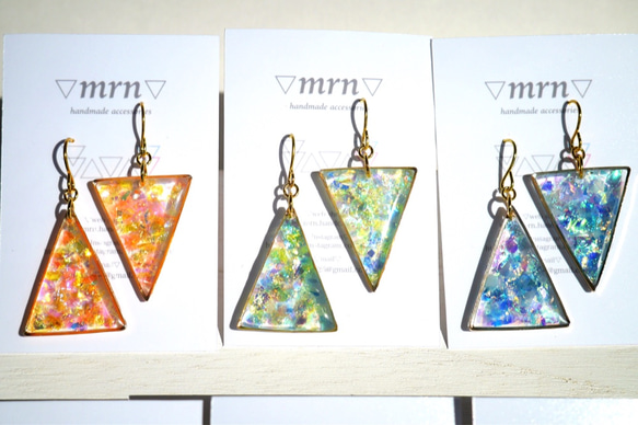 KIRAKIRA triangle pierce,earring 5枚目の画像