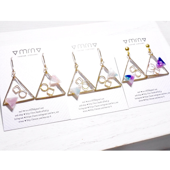 ▽triangle△-○△□-pierce,earring 2枚目の画像