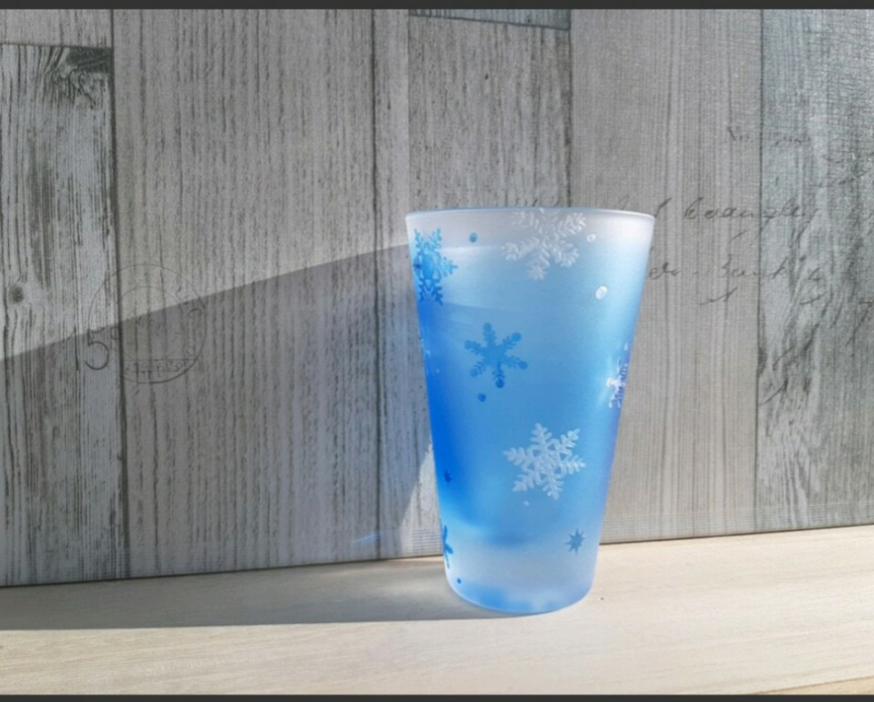 【受注生産】雪の結晶 タンブラー  サンドブラスト 冬グラス 季節限定