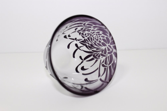 菊巻柄　-ぐい呑み‐シリーズ　紫 4枚目の画像