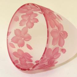 【受注生産】-桜の風- 丸ぐい呑み ピンク 2枚目の画像