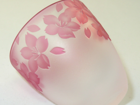 【受注生産】-桜の風- 丸ぐい呑み ピンク 3枚目の画像