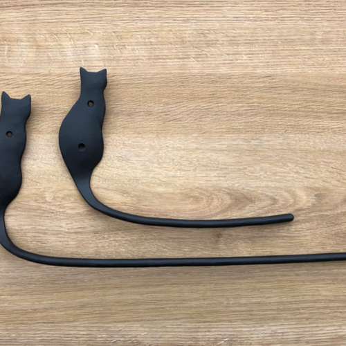 q様オーダー品 猫の後ろ姿のタオルハンガー ショート ロング2個セット 
