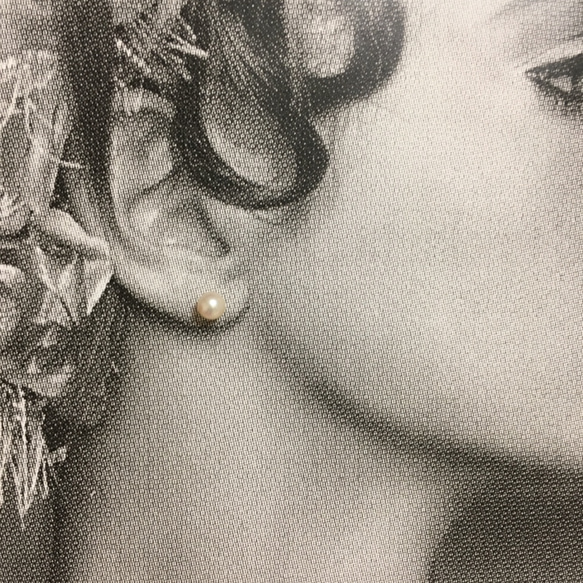 《14kgf》 7-7.5㎜珠 あこや真珠 一粒 ピアス / イヤリング 7枚目の画像