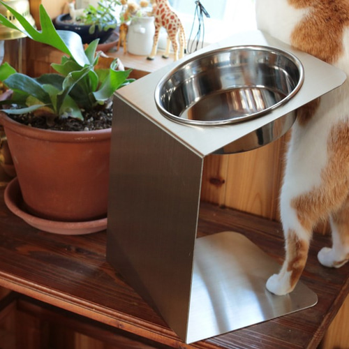 ステンレス製中型食器スタンド スタンド付きステンレス食器M(OR)(販売終了) | ペット用品（犬） 通販