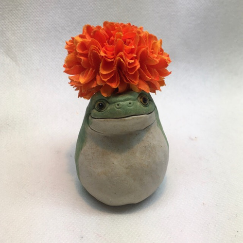 カエル一輪挿し(イエアメガエル) 一輪挿し・花瓶・花器 きたむら工房