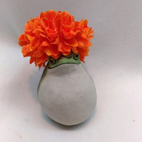 カエルの一輪挿し（アマガエル細目） 一輪挿し・花瓶・花器 きたむら