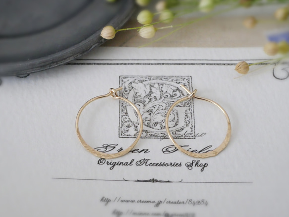 14kgfミニフープピアス・イヤリング 3枚目の画像