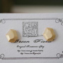 霧面金幾何耳環 第3張的照片