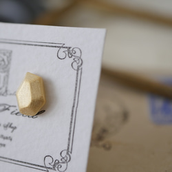 霧面金幾何耳環 第4張的照片