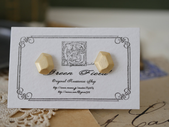 霧面金幾何耳環 第5張的照片