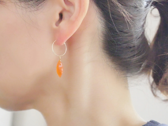 【限量】14kgf 瑪瑙耳環耳環 第6張的照片