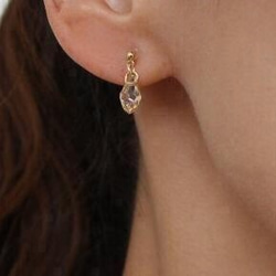仿耳針設計的單顆夾式耳環（駝色） 第2張的照片